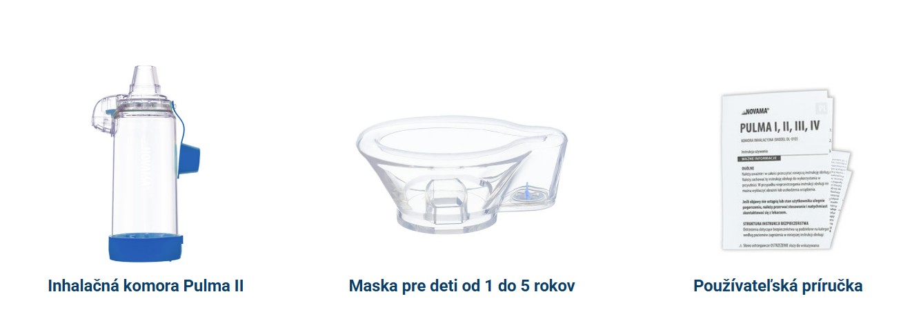 obsah balenia inhalačnej komory pre deti od 1 do 5 rokov